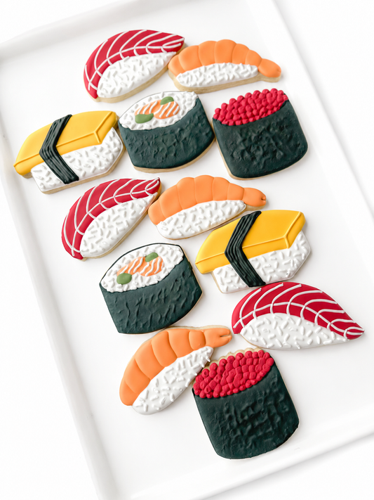 sushi and sashimi decorated cookies mahi 