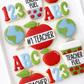 teacher appreciation cookie, #1 teacher, thank you, pencils, hearts, pencils, teacher thank you cookies