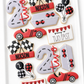 Racecar flags, two fast birthday cookies, racecar cookies, 2nd birthday, two fast birthday, birthday balloon bunch, racecar birthday theme
