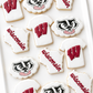 university of Wisconsin bucky badgers football basketball graduation decorated cookies