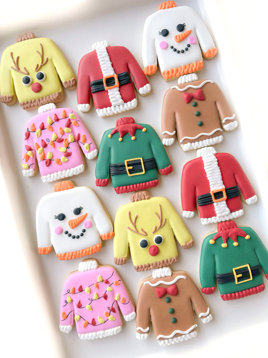 ugly sweater christmas cookies