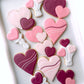 valentines day hearts flowers and balloons decorated cookies