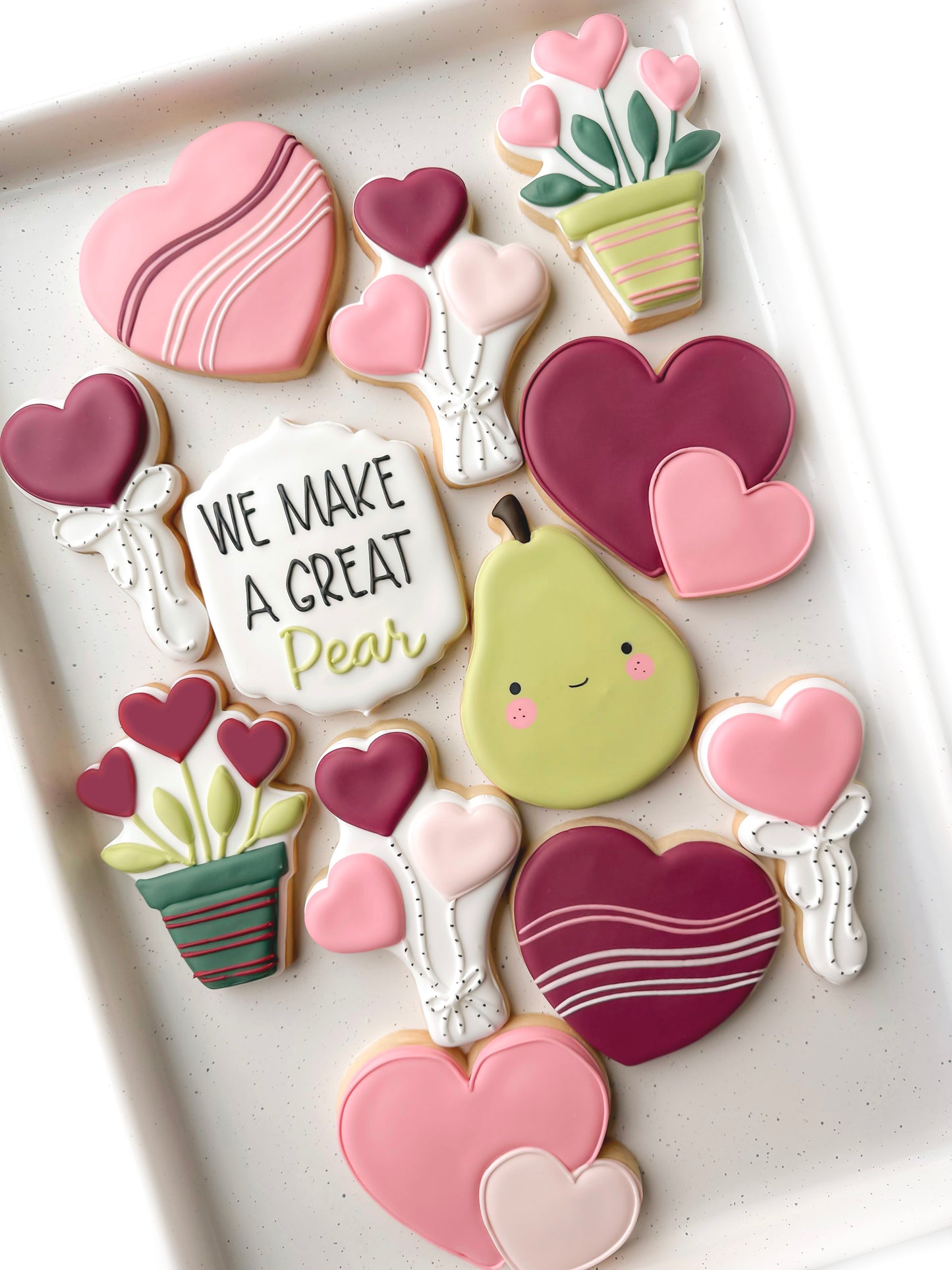 valentine day custom decorated heart cookies we make a great pear