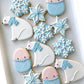 winter wonderland baby shower cookies swaddled baby snowflake polar bear decorated winter baby shower cookies
