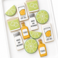 tequila, margarita, lime wedges, tequila shots, tequila birthday, birthday cookies margs and matrimony bridal wedding shower cookies