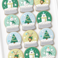 snowglobes, polar bear, reindeer, snowman, christmas tree decorated christmas party cookies SECRET SANTA GIFTS