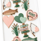 hooked on you, pink heart, rainbow trout, brown trout, I ofishally love you, hearts, bull rush, and fishing fly valentines cookies