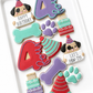 happy birthday pawty, cats, birthday cake,  and puppies birthday decorated cookies