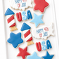 uncle sam, fourth of july, popsicle, red white and blue star, rocket, usa, flag bunting banner, happy 4th of july cookies